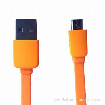Flat Cables, Suitable for Samsung, HTC, Sony, OEM Orders Welcomed